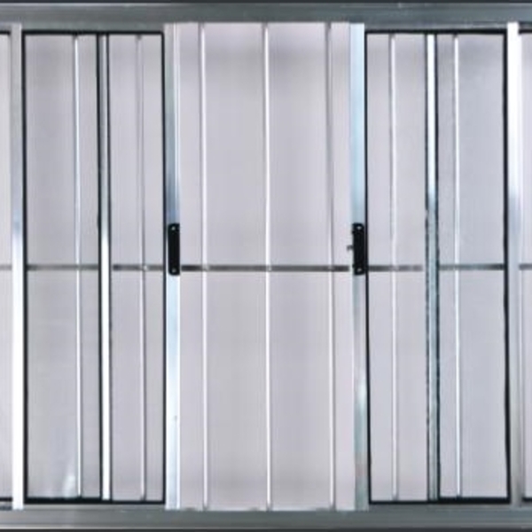 Janela Vitro 4 Folhas Com Grade Alumínio Brilhante - 1,00(a)