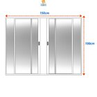 Janela Vitrô 4 Folhas Com Grade Horizontal 1,50m X 1m Em Alum