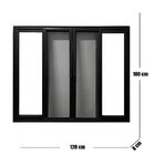 Janela Vitro 4 Folhas Tela Mosquiteira Linha 25 Alum. Preto 1