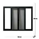 Janela Vitro 4 Folhas Tela Mosquiteira Linha 25 Alum. Preto 1