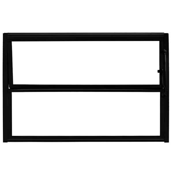 Janela Vitro Basculante 40x60 Alumínio Preto Com Vidros