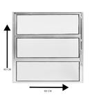 Janela Vitro Basculante 60x60 Alumínio Brilhante Com Vidros