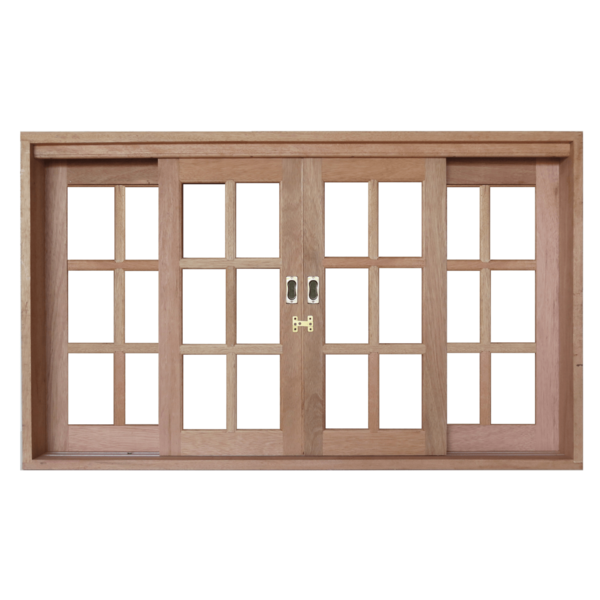 Janela Vitrô Correr Quadriculado 1 20m X 1 60m X 14cm Cedro A