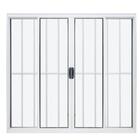 Janela Vitro De Alumínio 04 Folhas Com Grade Classic Branco -