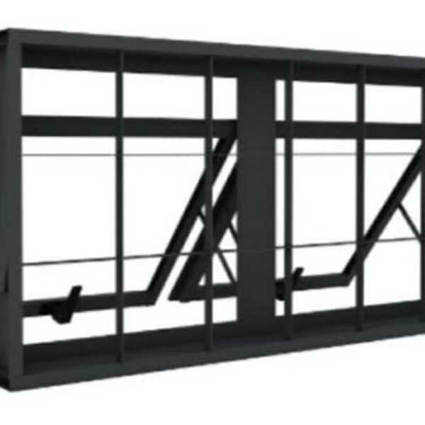 Janela Vitro Maxim-ar 100x50 Req. 7cm Grade Quadriculada Stan