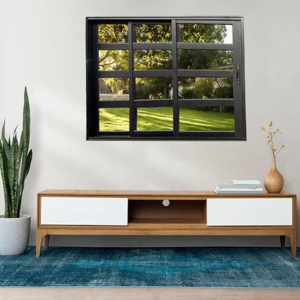 Janela Vitrô Travessa 3 Planos Linha 25 100x120 Preto