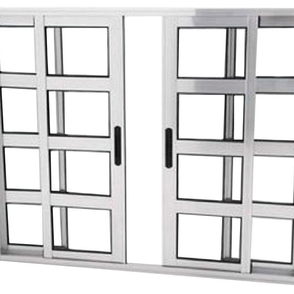 Janela Vitro Travessa 4 Folhas Alumínio Brilhante Linha 25 Me