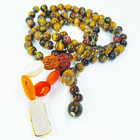 Japamala Pedra Olho De Tigre 108 Contas Pingente Cristal