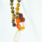 Japamala Pedra Olho De Tigre 108 Contas Pingente Cristal