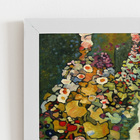 Jardim Galinhas Gustav Klimt Quadro Moldura Branca 60x40cm