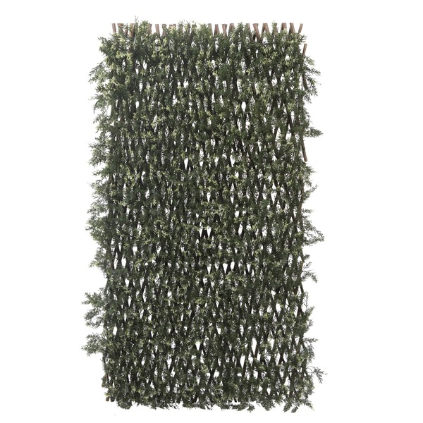 Jardim Vertical Artificial Plástico Verde Extensível Leaves Cypres 1x2m Naterial