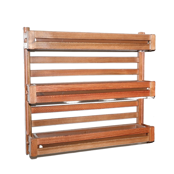 Jardim Vertical De Madeira 86 X 83 Cm Para 3 Jardineiras