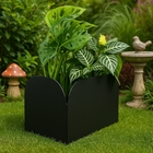 Jardineira Baixo em Metal 40x22x19cm de Chão e Parede Preto Flower Maxeb