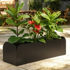 Jardineira Baixo em Metal 80x22x19cm de Chão e Parede Preto Flower Maxeb