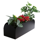 Jardineira Baixo em Metal 80x22x19cm de Chão e Parede Preto Flower Maxeb