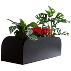 Jardineira Baixo em Metal 80x22x19cm de Chão e Parede Preto Flower Maxeb