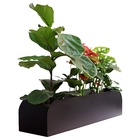 Jardineira Baixo em Metal 80x22x19cm de Chão e Parede Preto Flower Maxeb