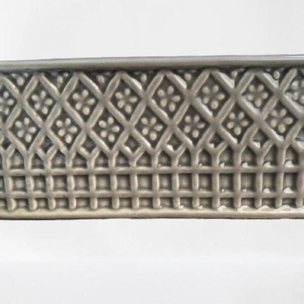 Jardineira Cerâmica Gretante Cinza 21x13 Cm Malva