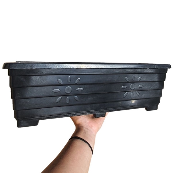 Jardineira Grande De Plástico Para Plantas 50x17cm Preto