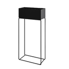 Jardineira Jumbo em Metal 40x22x90cm de Chão Preto Flower Maxeb