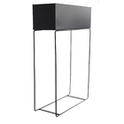 Jardineira Jumbo em Metal 60x22x90cm de Chão Preto Flower Maxeb