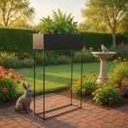 Jardineira Jumbo em Metal 80x22x90cm de Chão Preto Flower Maxeb