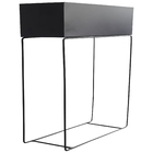 Jardineira Jumbo em Metal 80x22x90cm de Chão Preto Flower Maxeb