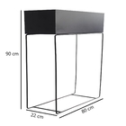 Jardineira Jumbo em Metal 80x22x90cm de Chão Preto Flower Maxeb