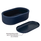 Jardineira Média em Plástico 16x25cm com Prato Azul Macaúba Flora Naterial