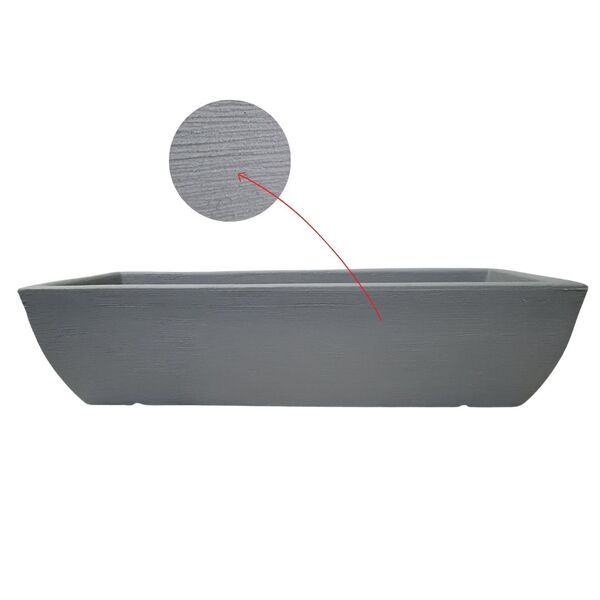 Jardineira Para Plantas Cinza 100x17cm Floreira Polietileno