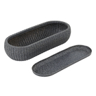 Jardineira Pequena em Plástico 12x50cm com Prato Preto Naterial