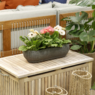 Jardineira Pequena em Plástico 12x50cm com Prato Preto Naterial