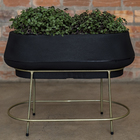 Jardineira Plastico Cumbuca Preto 20x60cm Vasap