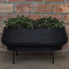 Jardineira Plastico Cumbuca Preto 20x60cm Vasap