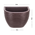 Jardineira Plástico de Parede Marrom 17x25cm Floridis