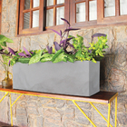 Jardineira Plástico Flat Cimento Queimado 29x77cm Japi