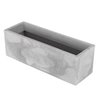 Jardineira Plástico Quadrada Flat Cinza 21,5x67cm Japi