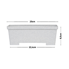 Jardineira Plástico Roma Cinza 9,5x25cm Desli