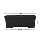 Jardineira Plástico Roma Preto 9,5x25cm Desli