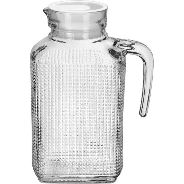 Jarra Agua Suco  Home&co Tampa Branca Vidro 1,5l 23x12x8cm Tr