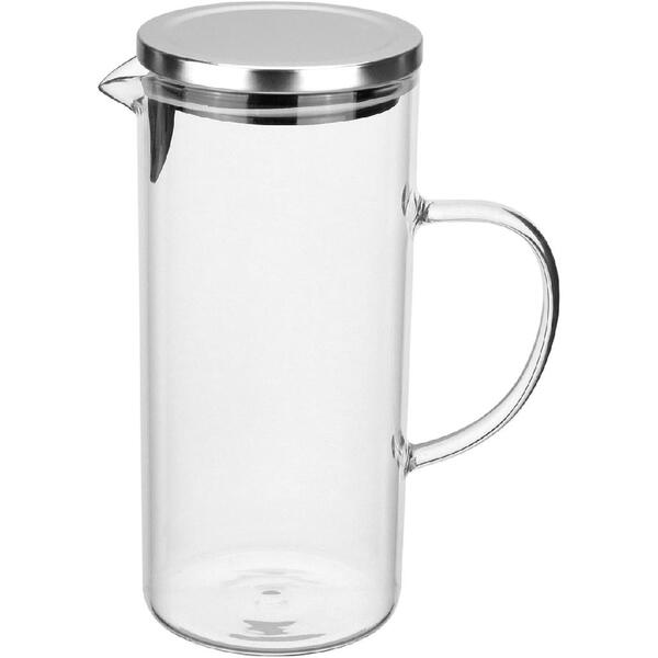 Jarra Agua Suco Home&co Tampa Inox Borossilicato 1,3l 22x10x1