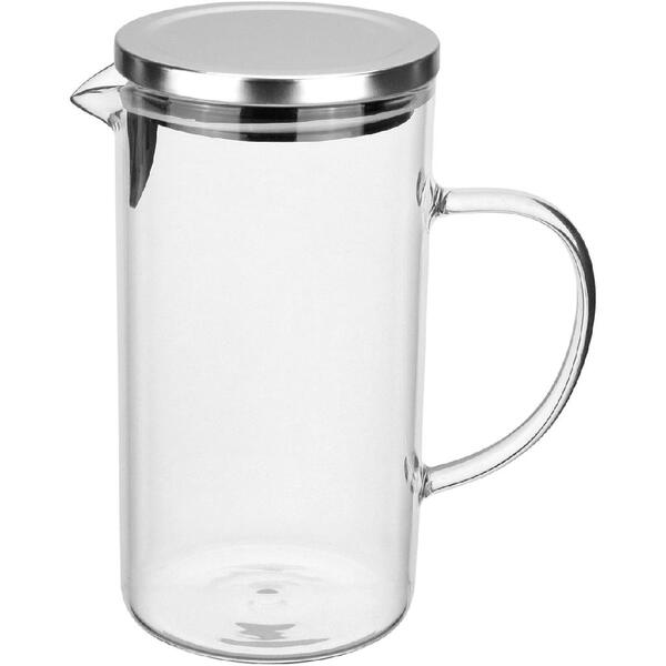 Jarra Agua Suco Home&co Tampa Inox Borossilicato 1l 18x10x10c