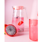 Jarra De Plástico Com Tampa 1,8l Jarra De Suco E Água Rosa Qu