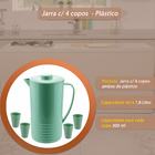 Jarra de Plástico com Tampa para Suco e Água 1.8 Litro com 4