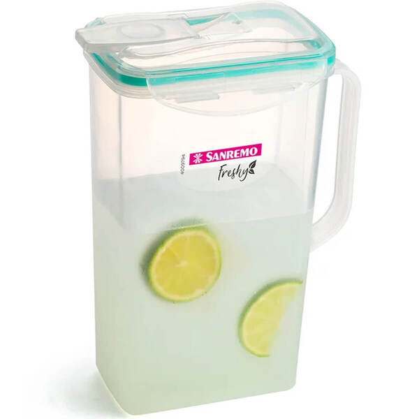 Jarra De Plástico Para  Água Suco 1,5l Com Tampa Hermética Co