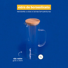 Jarra De Vidro 1 Litro Com Tampa De Bambu