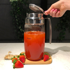 Jarra De Vidro 2l Com Tampa E Alça Aço Inox Jarro Transparent