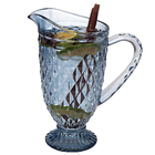 Jarra De Vidro Bico De Jaca Azul Água Suco Vinho 1,2 Litros