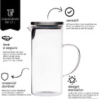 Jarra De Vidro Borosilicato Com Tampa Cor Prata 1.3l