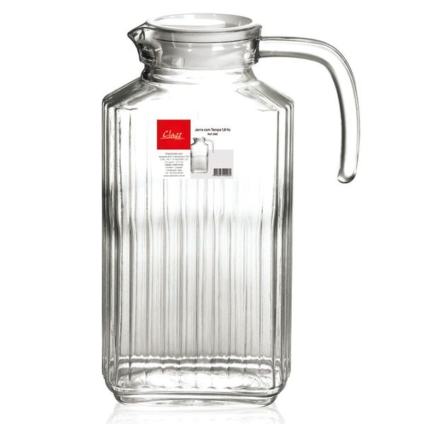 Jarra De Vidro Com Tampa 1,8 Litros Class Home